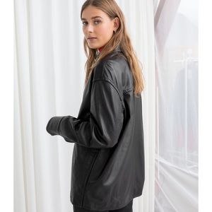 Vegan Leather Button Down Shirt